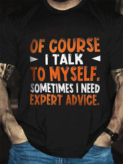 Of Course Letter Print Men Slogan T-Shirt