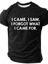 I Came, I Saw, I Forgot What I Came For Cotton-Blend Casual Text Letters Short Sleeve T-Shirt