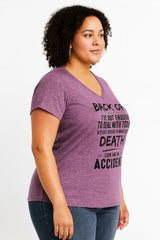 Back Off I’ve Got Enough To Deal With Today Print Women Slogan V neck Plus Size T-shirt