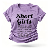 Shorts feminino estampado camiseta com slogan feminino