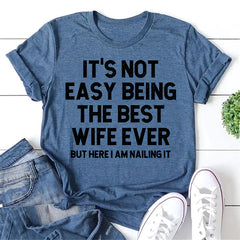 It's Not Easy Letter Print Women Slogan T-Shirt