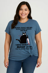 Blood Stains Are Red Print Women Slogan Plus Size T-shirt