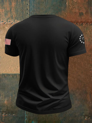 Men's Independence Day American Flag Jet Planes Print Casual Tee