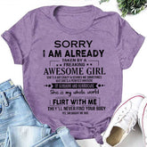 Sorry I Am Already Letter Print Women Slogan T-Shirt