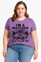 I Am A Multitasker Fashion Letter Print Women Slogan Plus Size T-Shirt