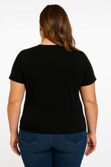 Heartbeat Line Print Plus Size T-Shirt