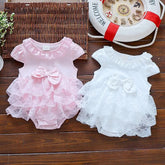 Bowknot Ruffled Layered Lace Bodysuit