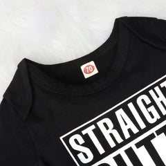 2PCS Straight Outta Quarantine Letter Printed Baby Set
