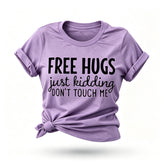 Free Hugs Fashion Letter Print Women Slogan T-Shirt