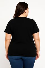 It's Fine I'm Fine Everything Is Fine Cat Print Women Slogan Plus Size T-Shirt