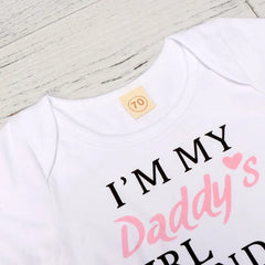 3PCS Letter Floral Print Baby Girl Set
