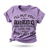Camiseta com slogan feminino com estampa de letras da moda