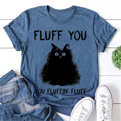 Fluff You Print Women Slogan Plus Size T-Shirt