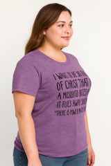 I Want To Be So Full Of Christ Letter Print Women Slogan Plus Size T-Shirt