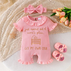 Elegant Got My Own Crib Letter Print Baby Jumpsuit