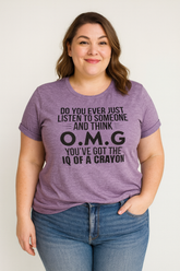 Do You Ever Just Listen To Someone Letter Print Women Slogan Plus Size T Shirt