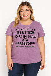 Built In The Sixties Print Women Slogan Plus Size T-shirt