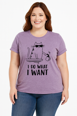 I Do What I Want Women Slogan Plus Size T Shirt