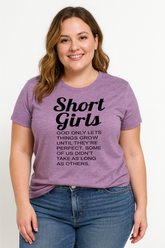 Shorts Girls Print Women Slogan Plus Size T-shirt