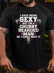 I Hate Being Sexy Letter Print Men Slogan T-Shirt
