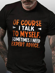 Of Course Letter Print Men Slogan T-Shirt