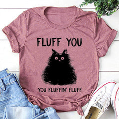 Fluff You Print Women Slogan Plus Size T-Shirt