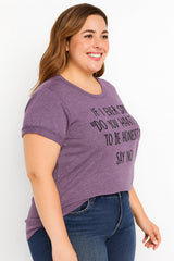 “Do you want me to be honest” Letter Print Plus Size T-Shirt