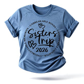 Sister's Trip 2026 Letter Print Women Slogan T-Shirt