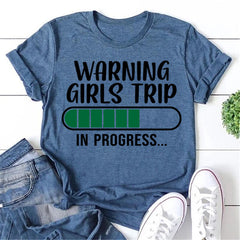 Avertissement filles voyage lettre électricité imprimé femmes Slogan T-Shirt