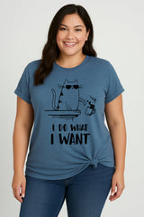 I Do What I Want Women Slogan Plus Size T Shirt