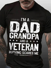 I'm A Dad Grandpa Print Men Slogan T-Shirt