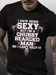 I Hate Being Sexy Letter Print Men Slogan T-Shirt