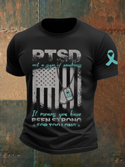 Men's PTSD Awareness Veteran Printed T-shirt