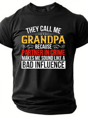 Grandpa Partner In Crime Cotton T-Shirt