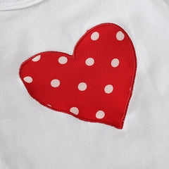 3PCS Heart Shaped Printed Polka Dot Long Sleeve Baby Girl Set