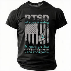 Men's PTSD Awareness Veteran Printed T-shirt