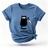 O que? Venda quente de camiseta com estampa de gato engraçado