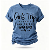 Girl's Trip 2026 Letter Print Women Slogan T-Shirt