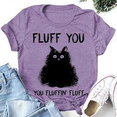 Fluff You Print Women Slogan Plus Size T-Shirt