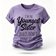Je suis la plus jeune sœur mode lettre impression femmes Slogan T-Shirt