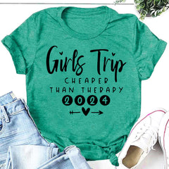 Pretty Girl Trip Letter Print Women Slogan Plus Size T-Shirt
