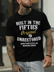 Built In The Fifties Print Men Slogan T-Shirt