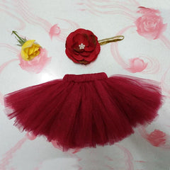 Newborn Photography Princess Tutu Skirt Headband-Burgundy