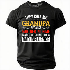 Grandpa Partner In Crime Cotton T-Shirt