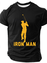 Funny Joke Golf Iron Man Cotton T-Shirt