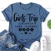 Pretty Girl Trip 2025 Letter Print Women Slogan Plus Size T-Shirt