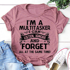Camiseta com slogan feminino com estampa de letras da moda multitarefa