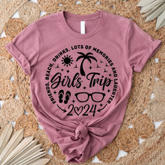 Camiseta com slogan feminino estampado Girls Trip 2024