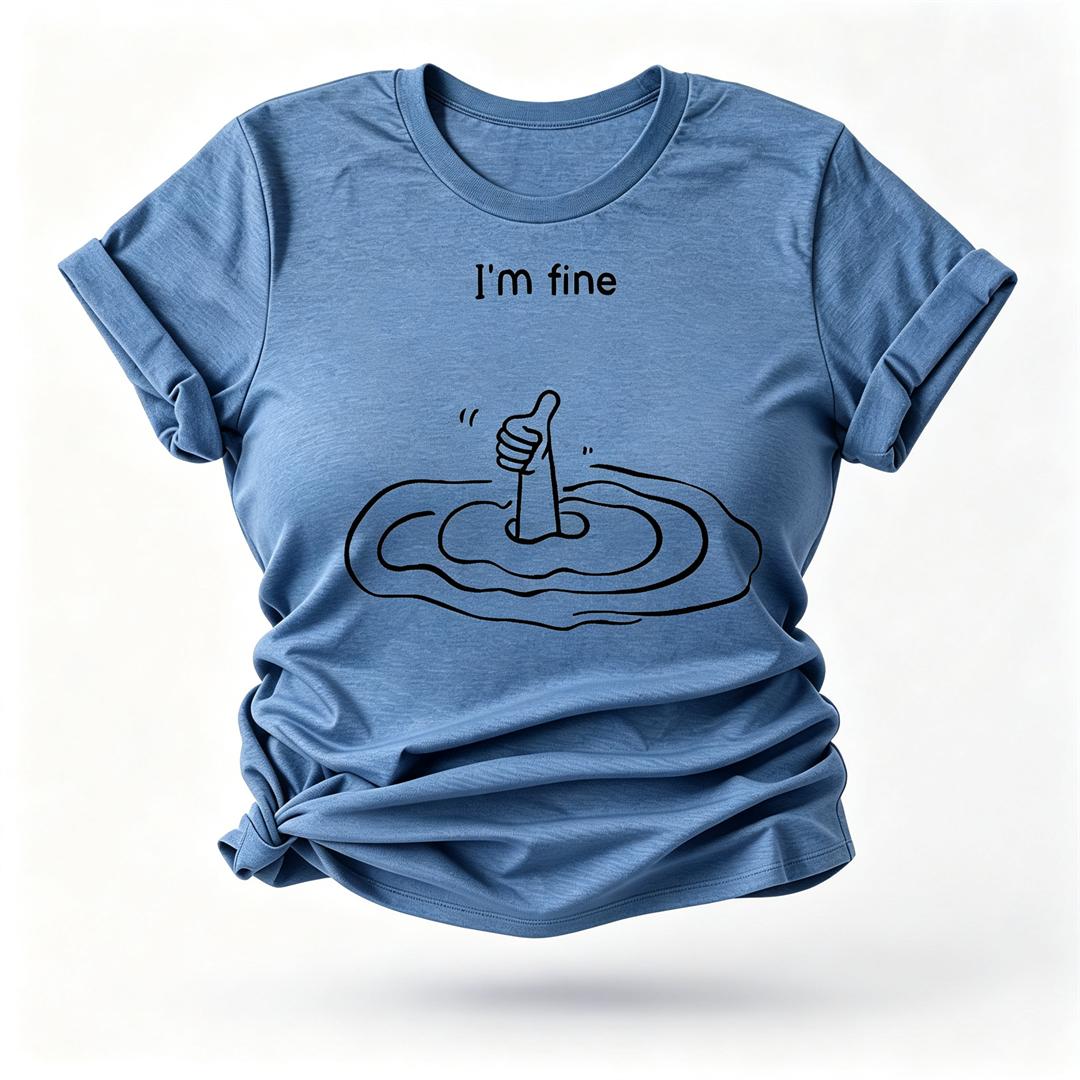 I'm Fine Letter Print Women Slogan T-Shirt