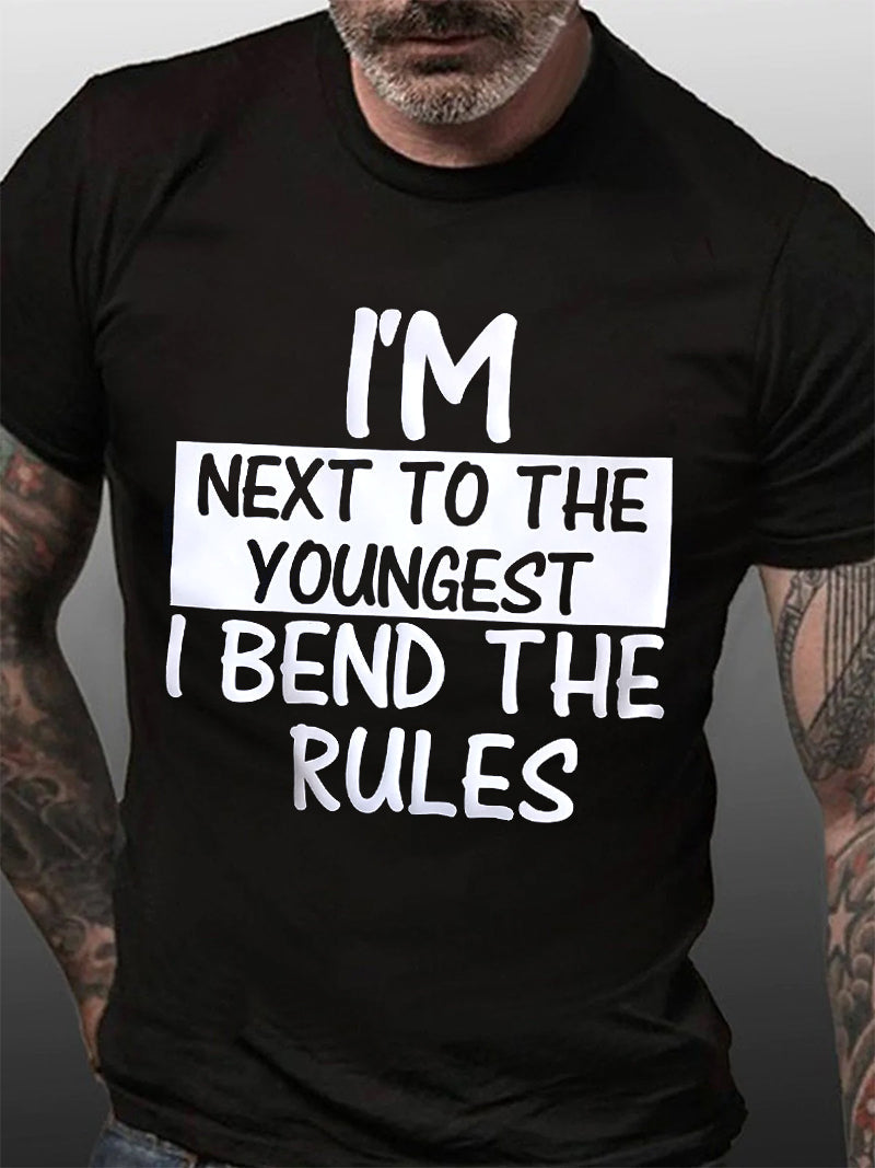 T-Shirt avec Slogan imprimé pour homme, humoristique, je fais les règles, le plus ancien, le moyen et le plus jeune 